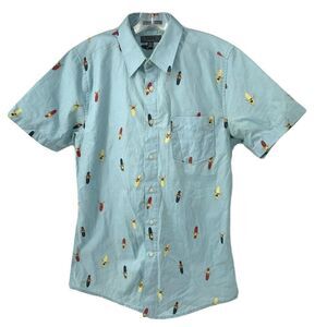 Tailored Fit 1888 Blue Short Surf Button Up Small